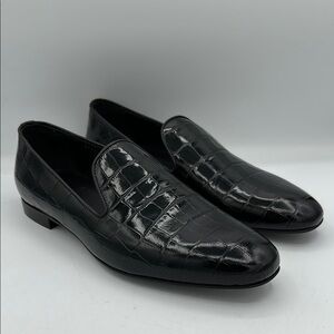 Versace Alligator Embossed Leather Crocodile Loafers Size 42 EU / 9 US NWOB